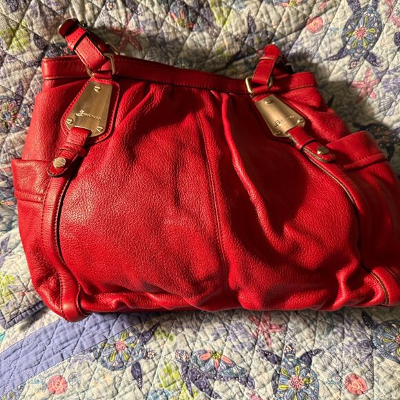 B. Makowsky Vintage Red Leather Bag - Picture 3 of 6